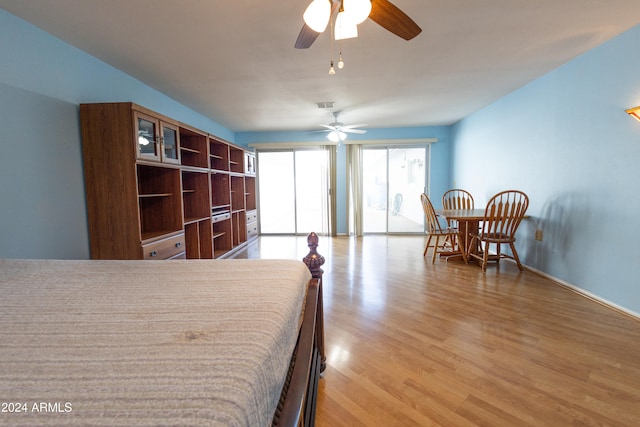 bedroom featuring light wood-type flooring