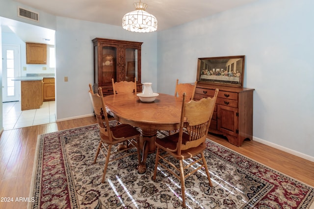 dining area featuring light hardwood / wood-style floors