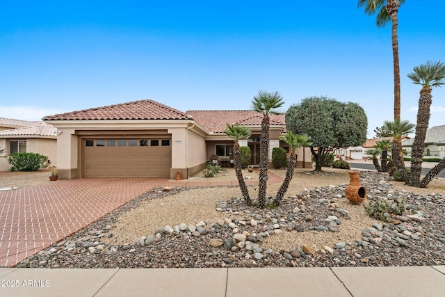 view of front of home with a garage