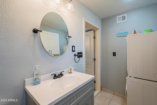 bathroom with vanity and tile patterned floors