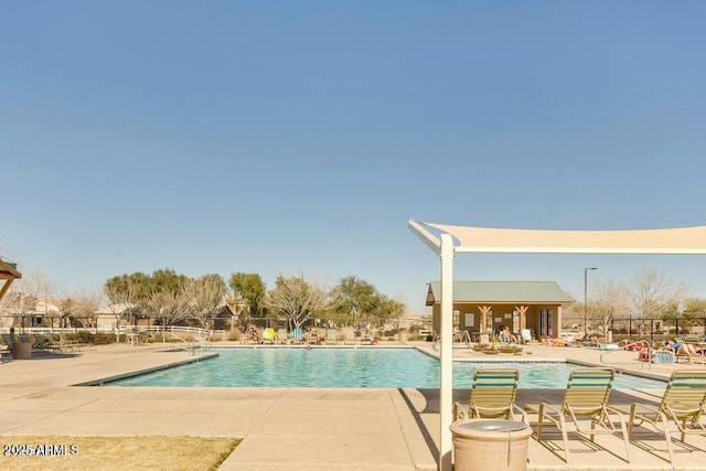 29101 N Yellow Bee Dr, San Tan Valley, AZ 85143 - community pool with a patio area and fence