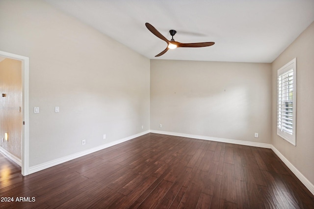 5544 E Paradise Ln, Scottsdale, AZ 85254 - empty room featuring ceiling fan and dark wood-style flooring