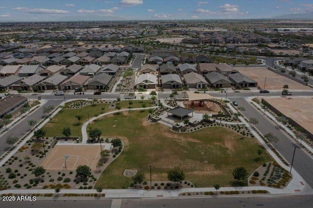 aerial view with a residential view