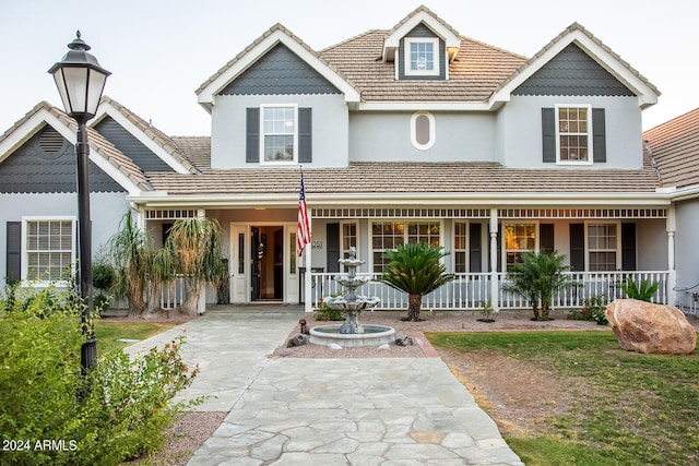 view of front of house with covered porch