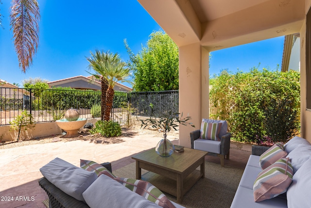 view of patio featuring an outdoor hangout area