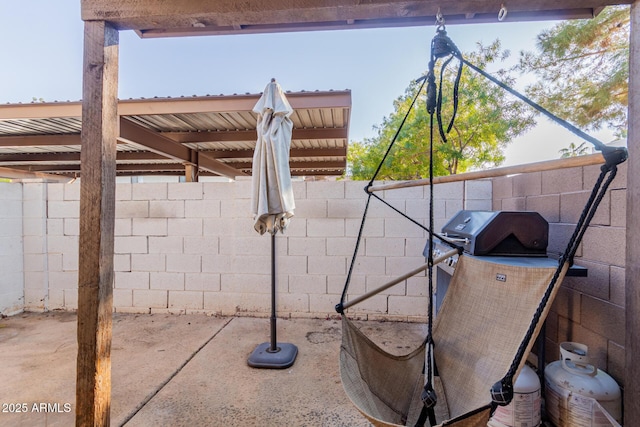 view of patio featuring area for grilling