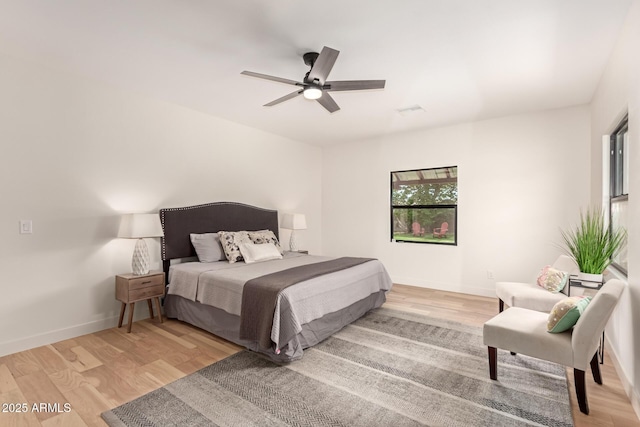 5612 N 9th St, Phoenix, AZ 85014 - bedroom featuring wood finished floors, a ceiling fan, and baseboards
