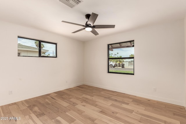 5612 N 9th St, Phoenix, AZ 85014 - empty room featuring healthy amount of natural light, light wood-style floors, a ceiling fan, and baseboards