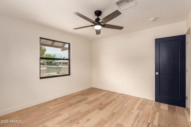 5612 N 9th St, Phoenix, AZ 85014 - spare room with ceiling fan, light wood-style flooring, a smoke detector, and baseboards