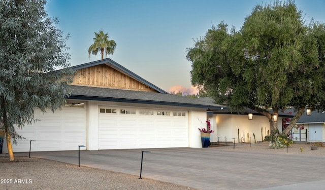 view of front of house with a garage