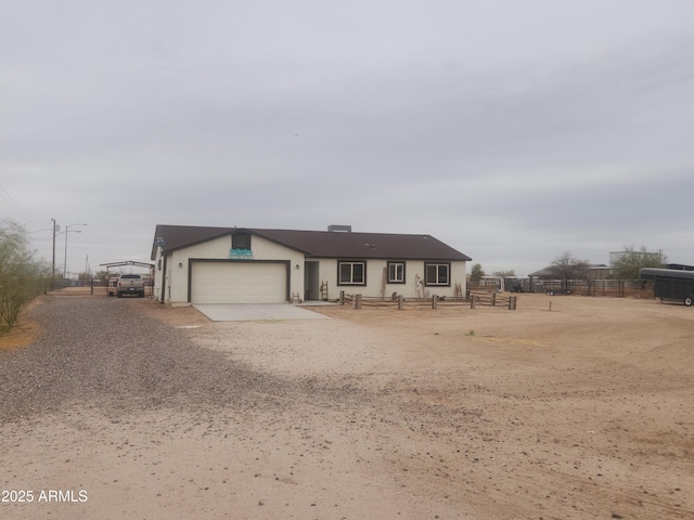 view of front of house with a garage