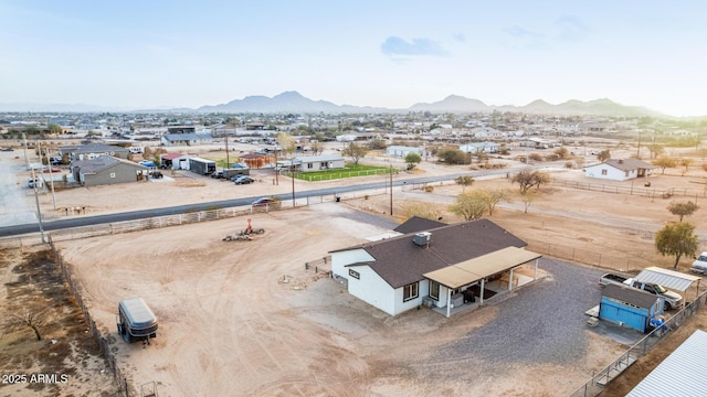 bird's eye view with a mountain view