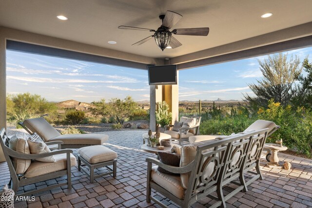 view of patio / terrace with ceiling fan