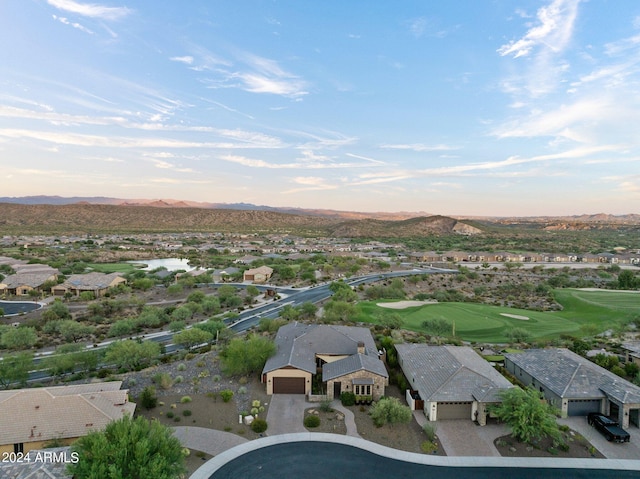 bird's eye view featuring a mountain view