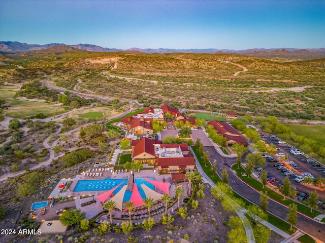 aerial view with a mountain view