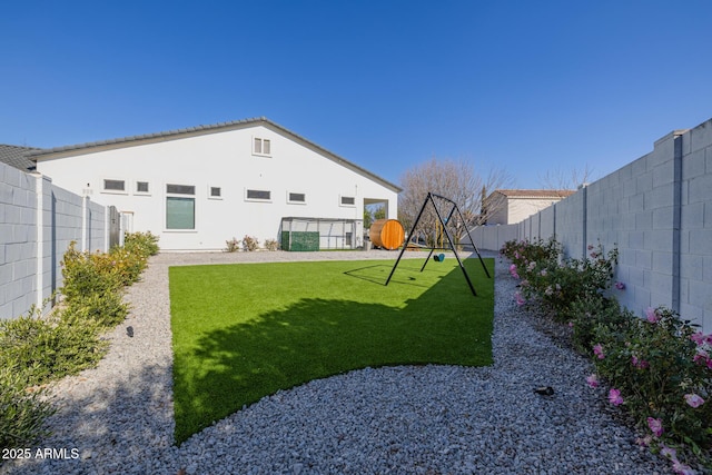 view of yard featuring a playground