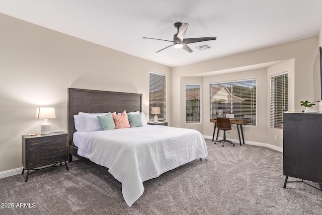 139 E Gail Dr, Gilbert, AZ 85296 - bedroom featuring carpet, baseboards, and ceiling fan