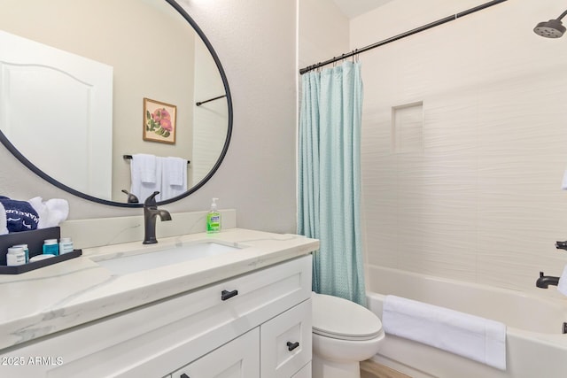 139 E Gail Dr, Gilbert, AZ 85296 - bathroom featuring vanity, toilet, and shower / bath combination with curtain