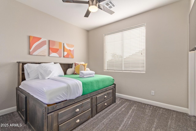 139 E Gail Dr, Gilbert, AZ 85296 - bedroom featuring carpet, baseboards, and ceiling fan