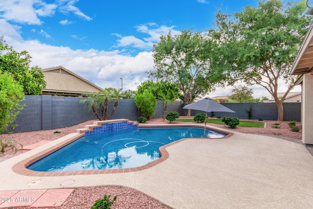 139 E Gail Dr, Gilbert, AZ 85296 - view of swimming pool featuring a fenced backyard and a patio area
