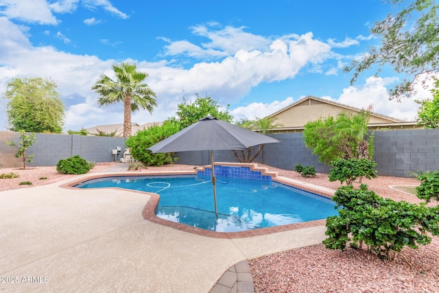 139 E Gail Dr, Gilbert, AZ 85296 - view of pool with a fenced backyard and a patio area