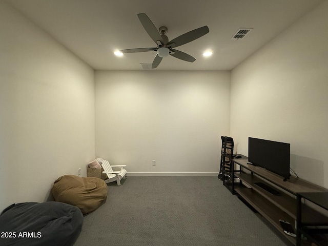 2727 N Acacia Way, Buckeye, AZ 85396 - misc room with carpet, ceiling fan, recessed lighting, and baseboards