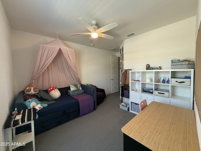 2727 N Acacia Way, Buckeye, AZ 85396 - bedroom featuring dark carpet and a ceiling fan