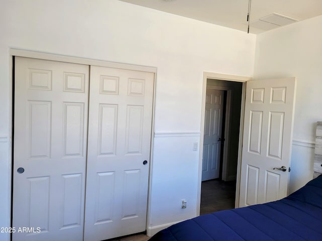 bedroom featuring a closet