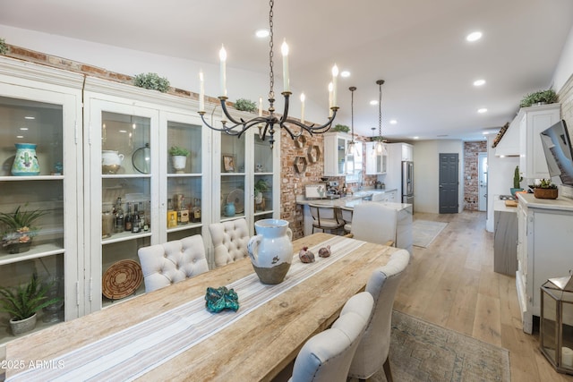 dining room featuring light wood-type flooring