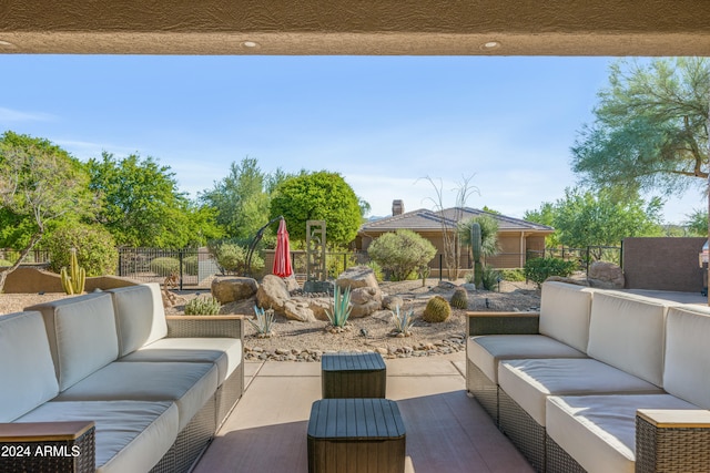 view of patio / terrace with an outdoor living space