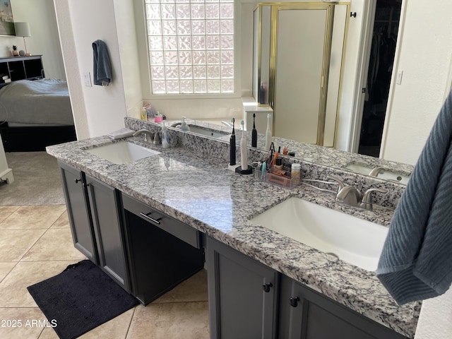 1314 S Larkspur St, Gilbert, AZ 85296 - bathroom with a sink, tile patterned floors, and double vanity