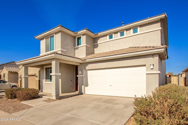 view of front of house with a garage