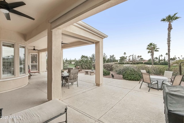 view of patio / terrace with ceiling fan