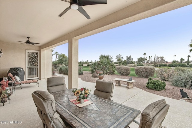 view of patio / terrace with ceiling fan