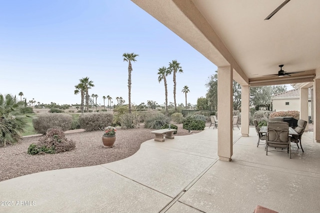 view of patio / terrace with ceiling fan