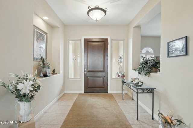 view of tiled entrance foyer