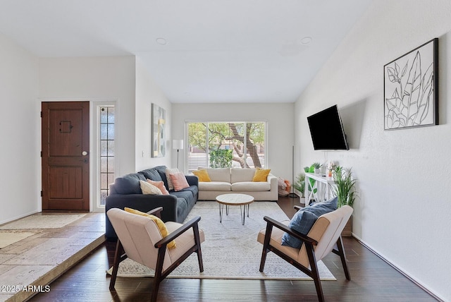 5912 E Wethersfield Rd, Scottsdale, AZ 85254 - living area with wood finished floors and baseboards