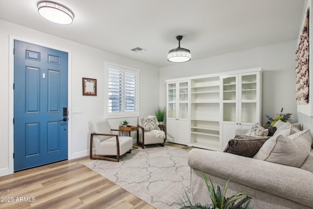 living room featuring light hardwood / wood-style floors