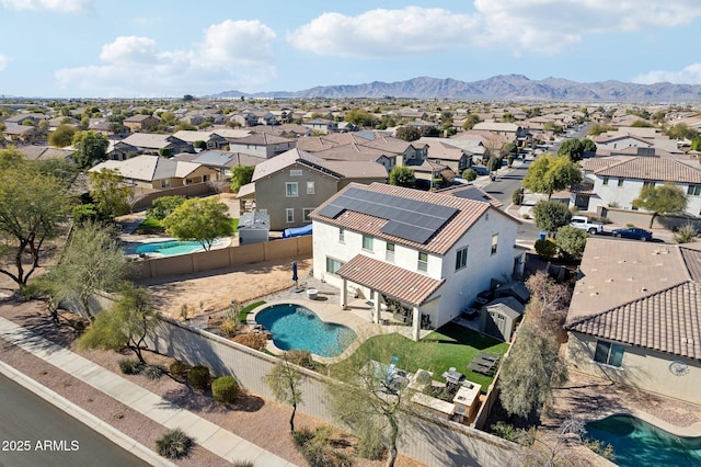 aerial view featuring a mountain view