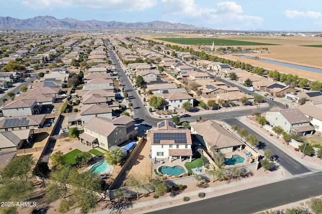 bird's eye view featuring a mountain view