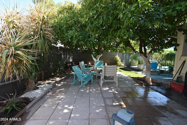 view of patio with a fenced backyard