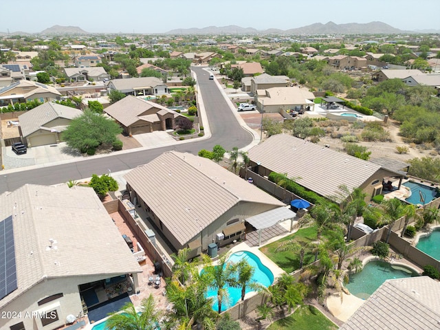 aerial view with a mountain view