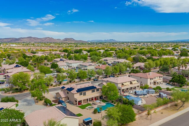 24916 N 80th Ln, Peoria, AZ 85383 - aerial view of residential area with a mountainous background and a pool area