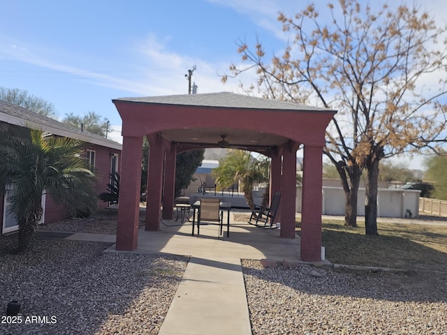 view of home's community featuring a gazebo and a patio area