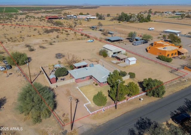 aerial view featuring a rural view