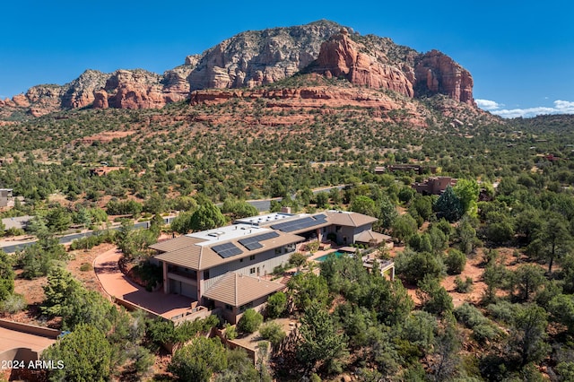 aerial view featuring a mountain view