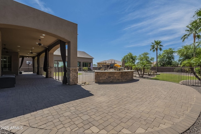 10033 W Jj Ranch Rd, Peoria, AZ 85383 - view of patio featuring ceiling fan