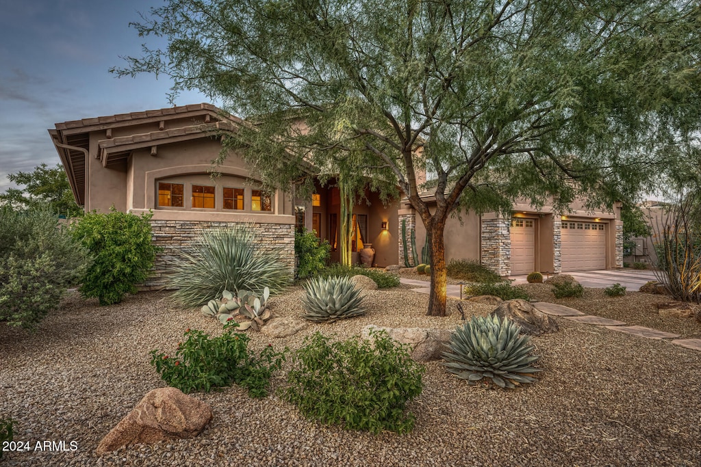 view of front of home featuring a garage