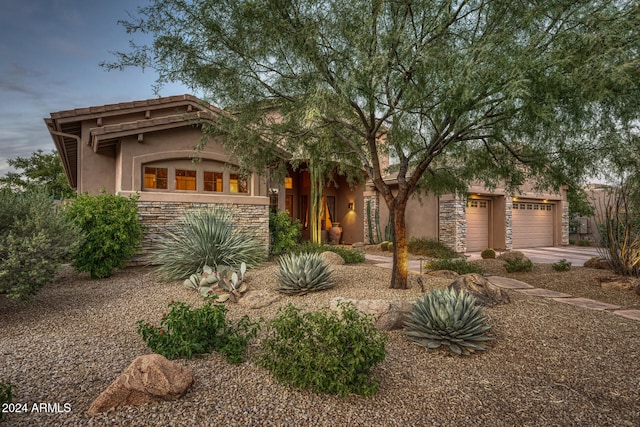 view of front of home featuring a garage