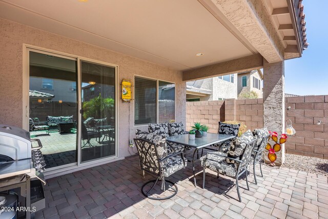 view of patio with grilling area